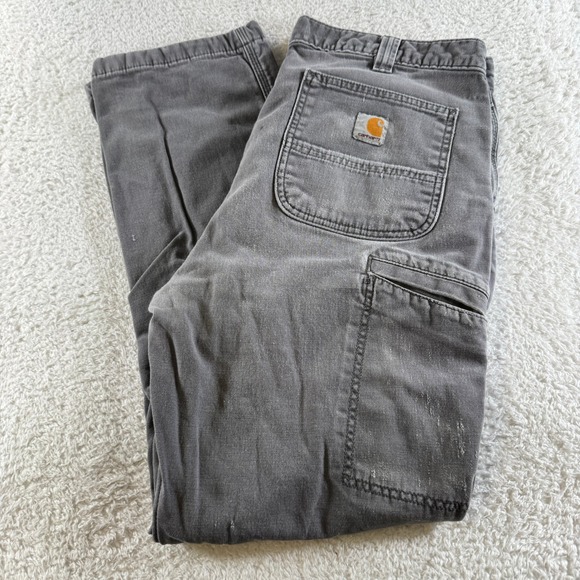 Carhartt Other - Carhartt Size 36x30 Relaxed Fit Carpenter Gray Grey Fleece Lined Chino Pants